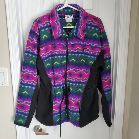 Vintage Reebok GUC Colourful Fleece Jacket - Picture 8 of 8